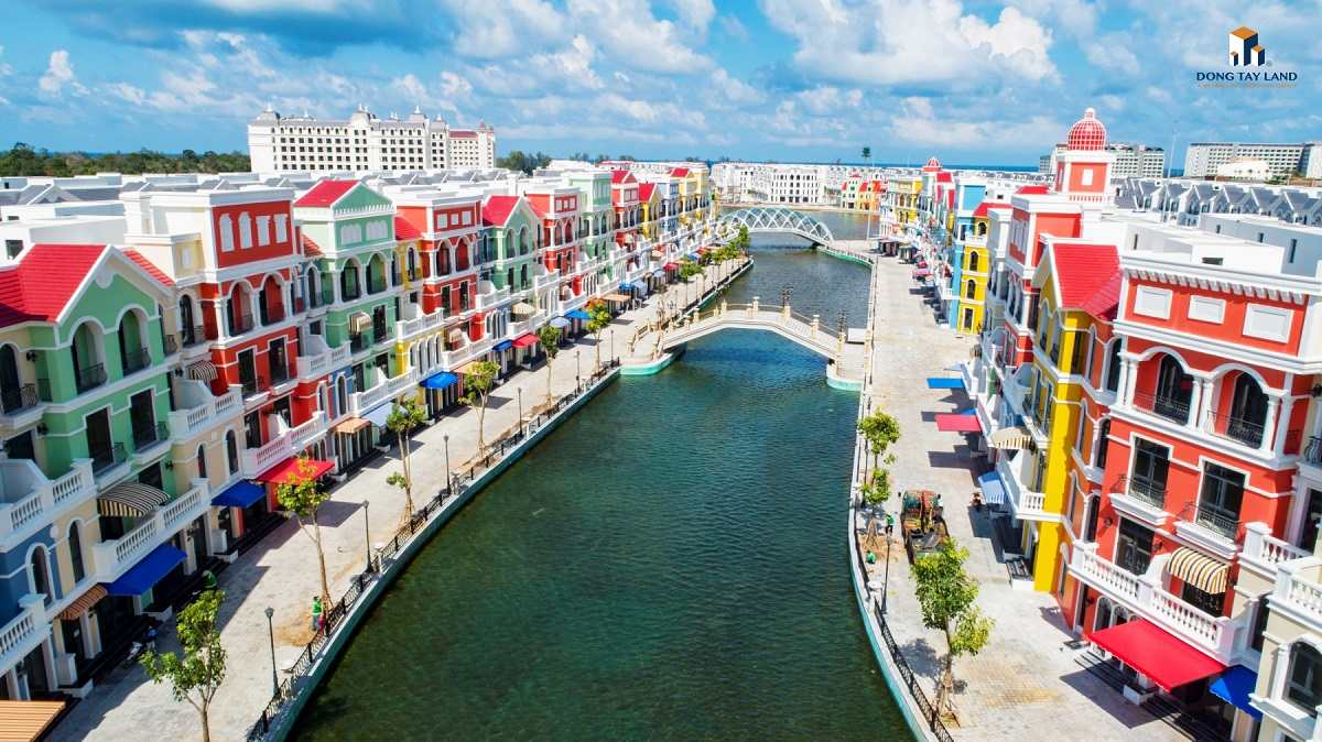 Hình ảnh shophouse Grand World Phú Quốc từ trên cao