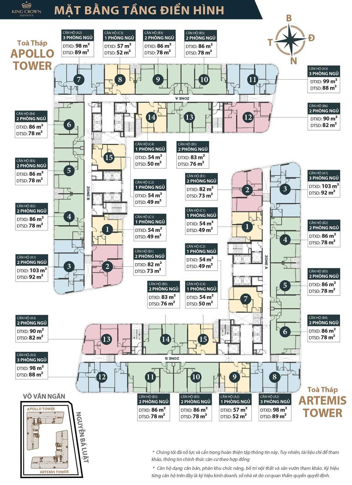 Mặt bằng tầng điển hình dự án King Crown Infinity