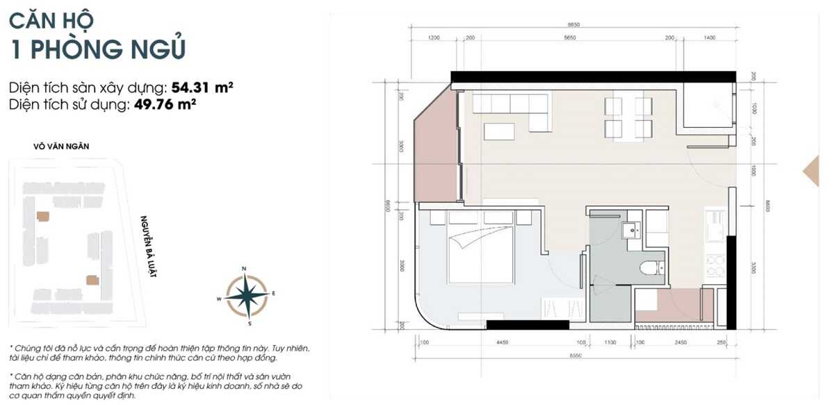 Thiết kế căn hộ 1 phòng ngủ
