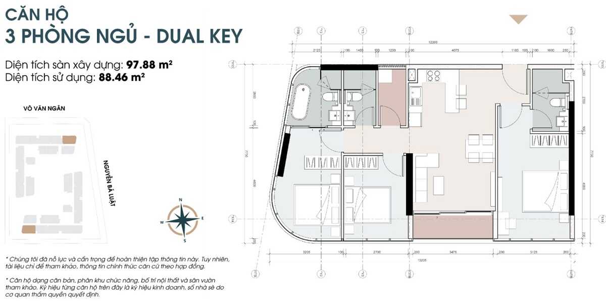 Chi tiết căn hộ 3 phòng ngủ