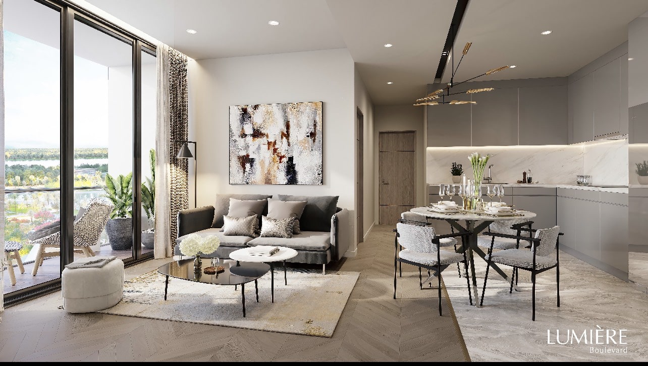 Phòng khách căn hộ Lumiere Boulevard