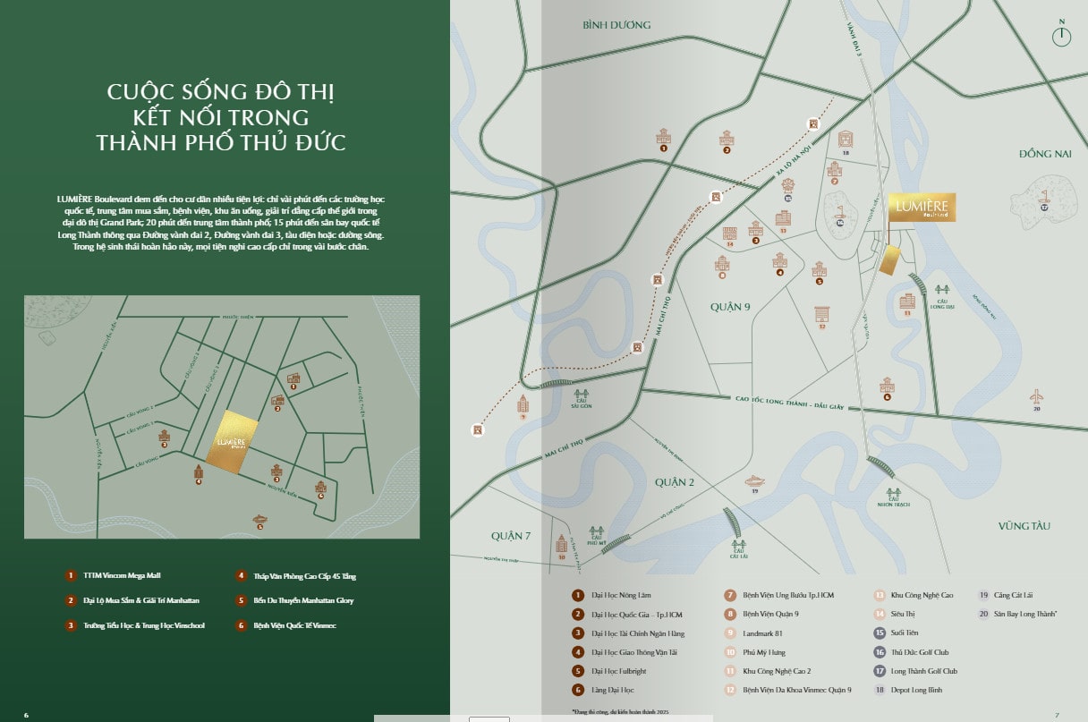 Vị trí liên kết vùng tại dự án Lumiere Boulevard
