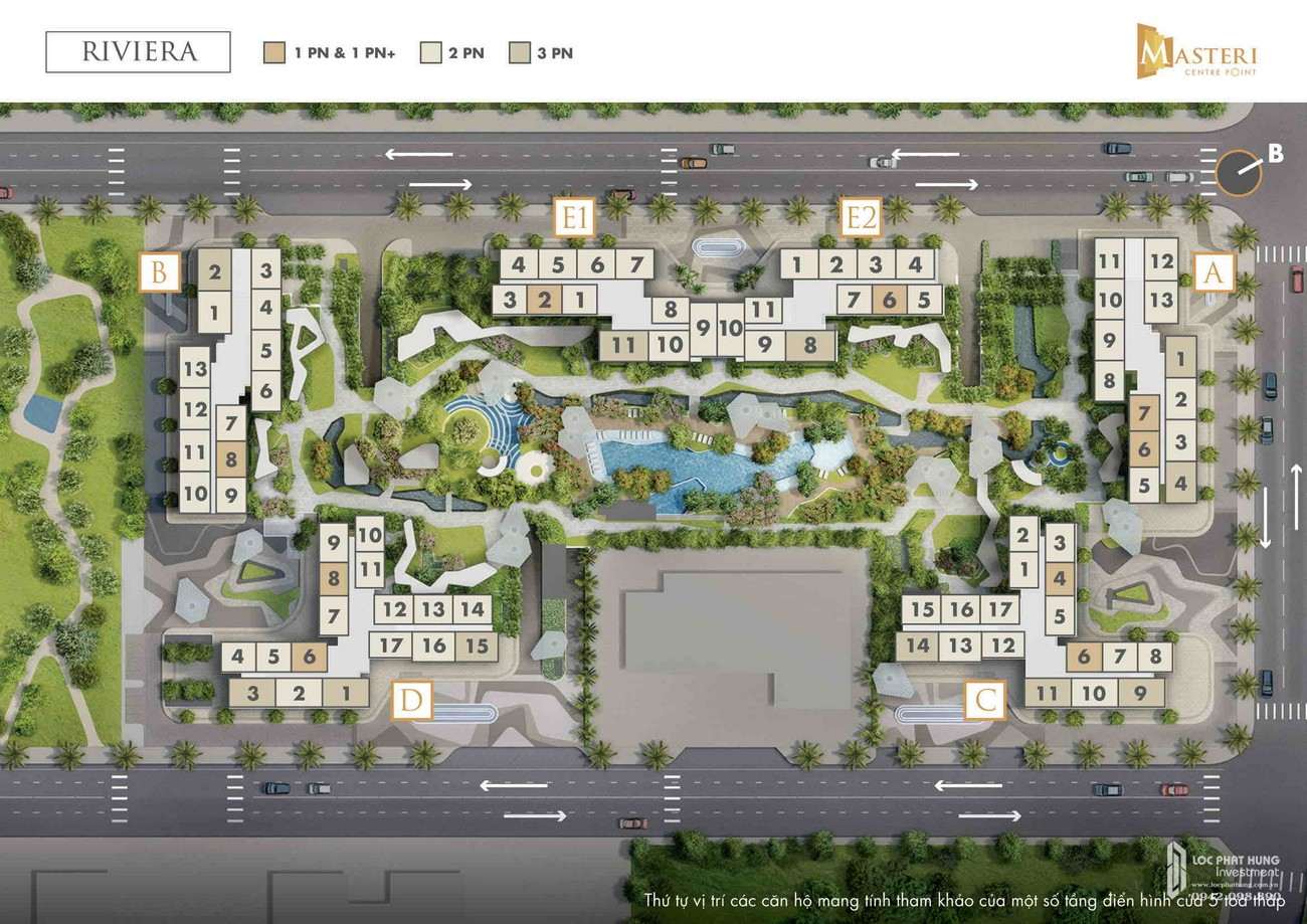 Mặt bằng tổng thể dự án Masteri Centre Point