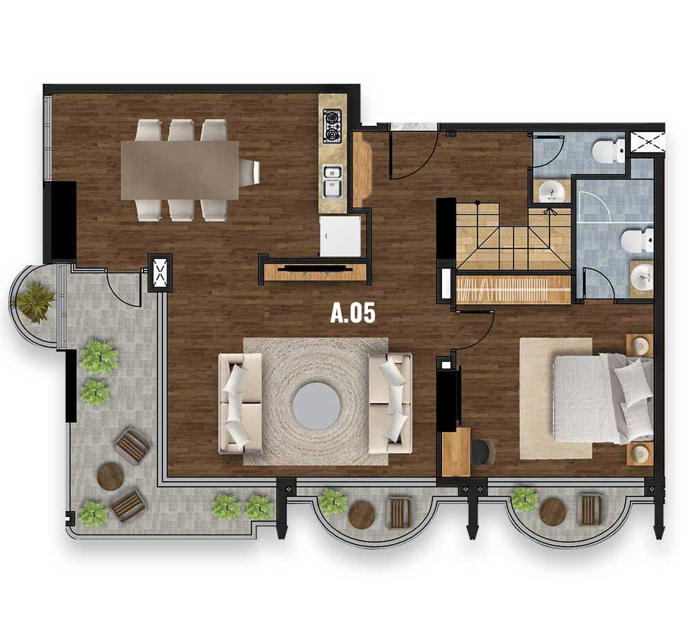 Thiết kế căn hộ penthouse Oyster Gành Hào