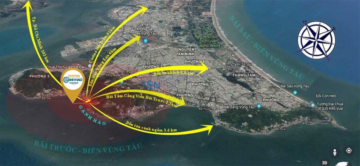 Liên kết vùng hoàn hảo tự vị trí dự án Oyster Gành Hào