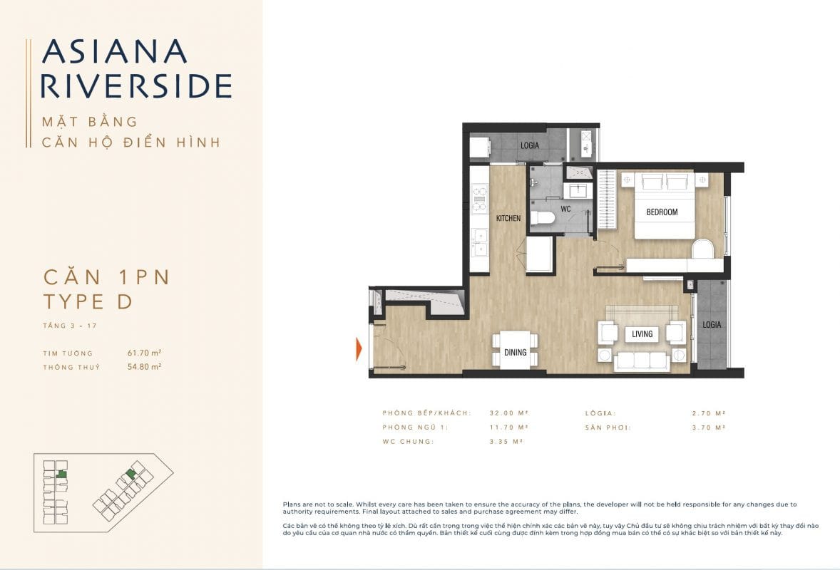 Thiết kế căn hộ 1PN tại Shizen Home