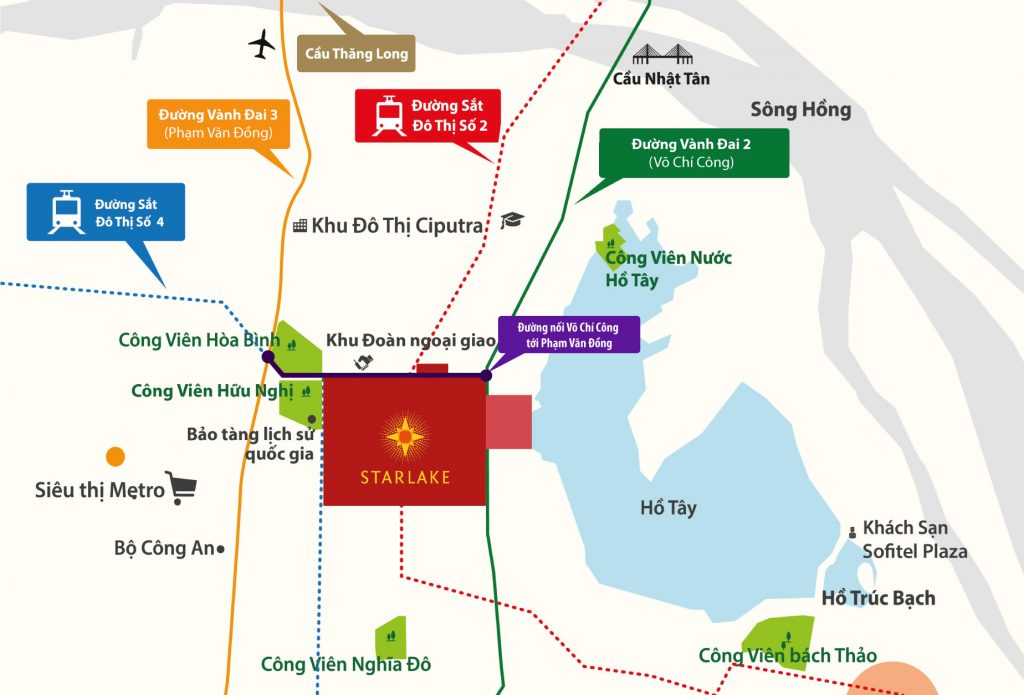 Vị trí dự án Starlake Hồ Tây