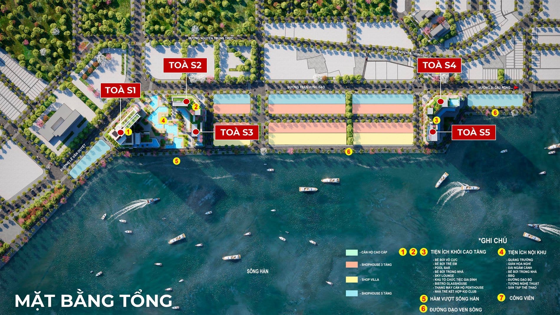 Mặt bằng tổng thể dự án Sun Riva Vista