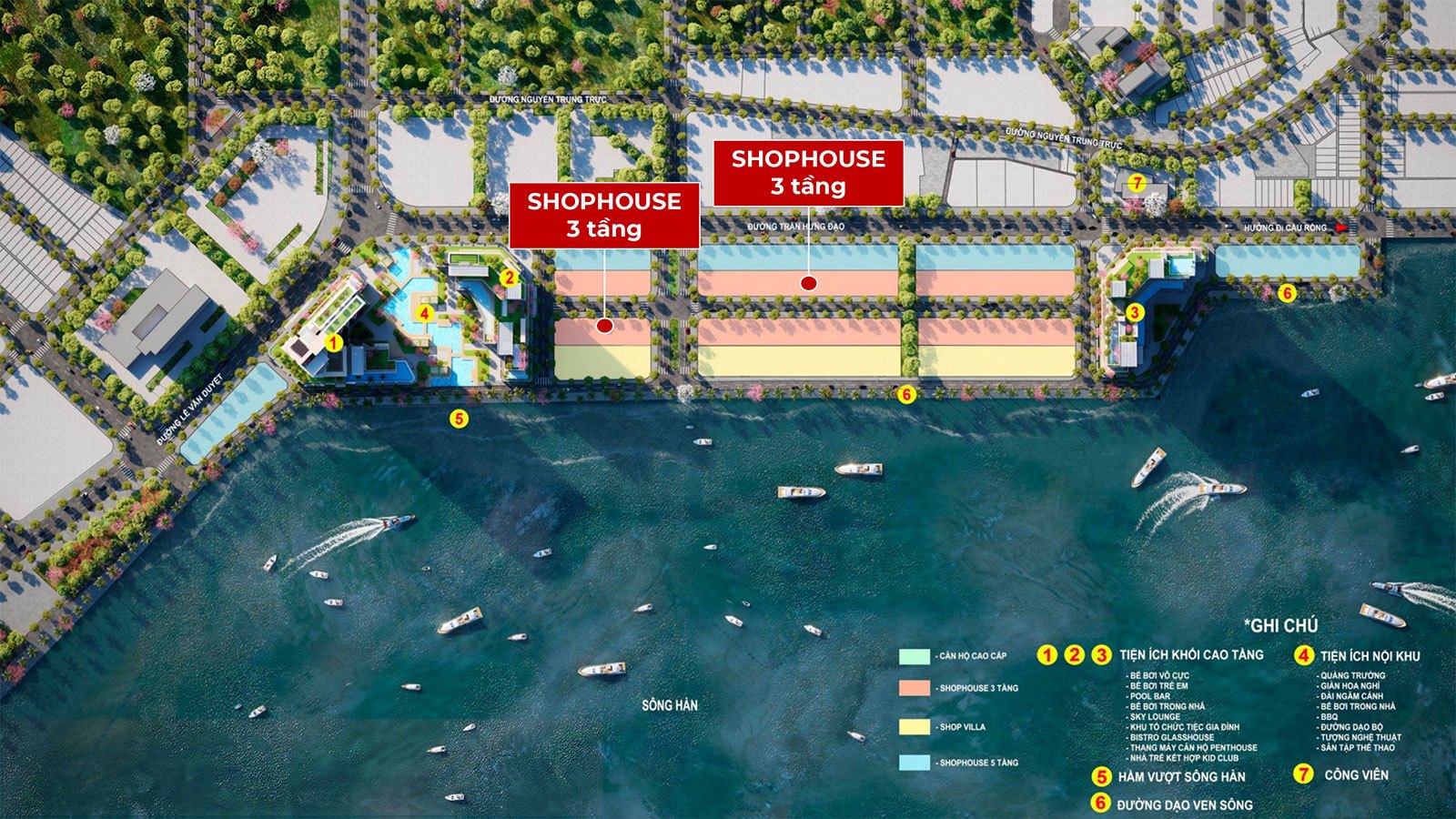 Mặt bằng tầng shophouse tại dự án Sun Riva Vista