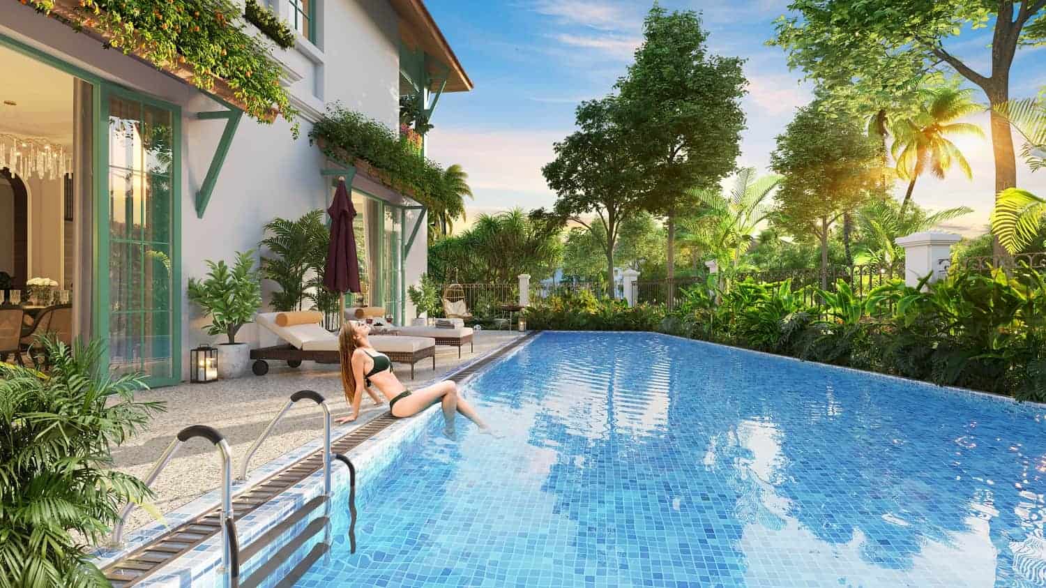 Bể bơi rộng lớn tại Sunneva Island Đà Nẵng