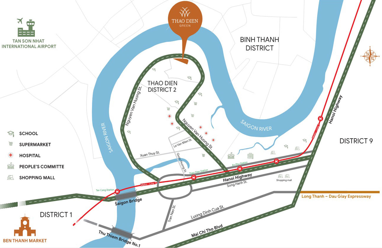 Vị trí xây dựng dự án Thảo Điền Green Tower