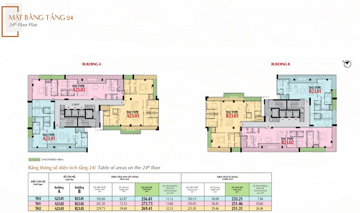 Mặt bằng tầng 24 căn hộ The Antonia Phú Mỹ Hưng