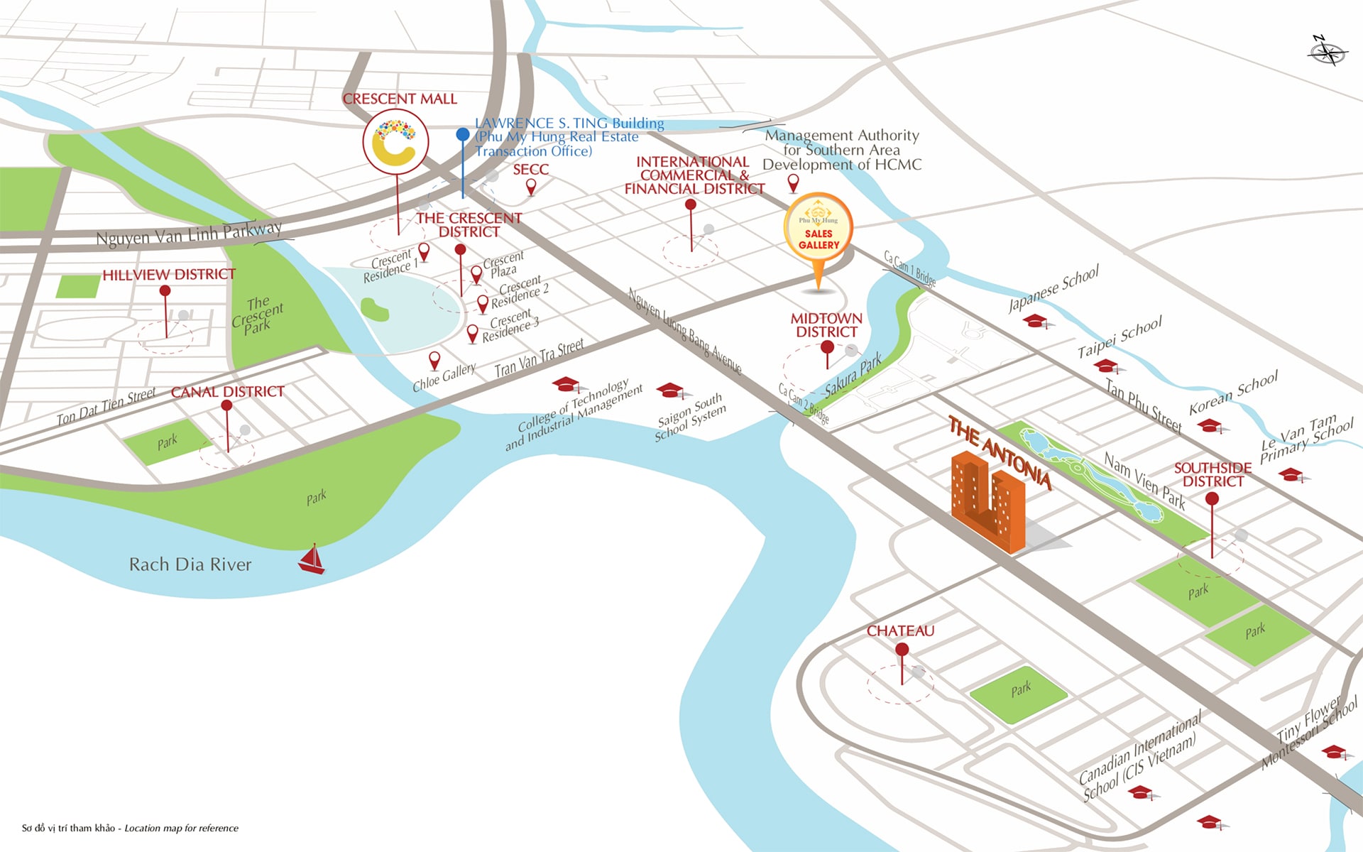 Vị trí tổng quan dự án căn hộ The Antonia Quận 7