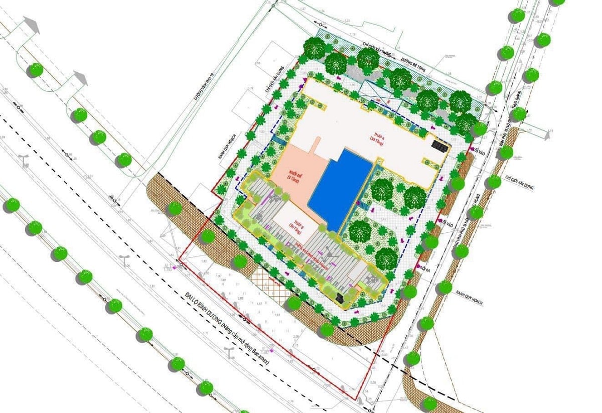 Mặt bằng tổng thể dự án The Emerald 68