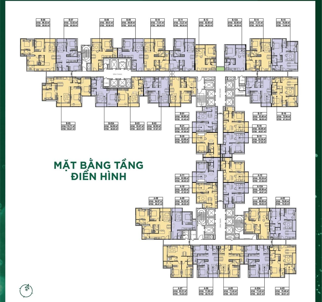 Mặt bằng tầng điển hình của dự án The Emerald 68