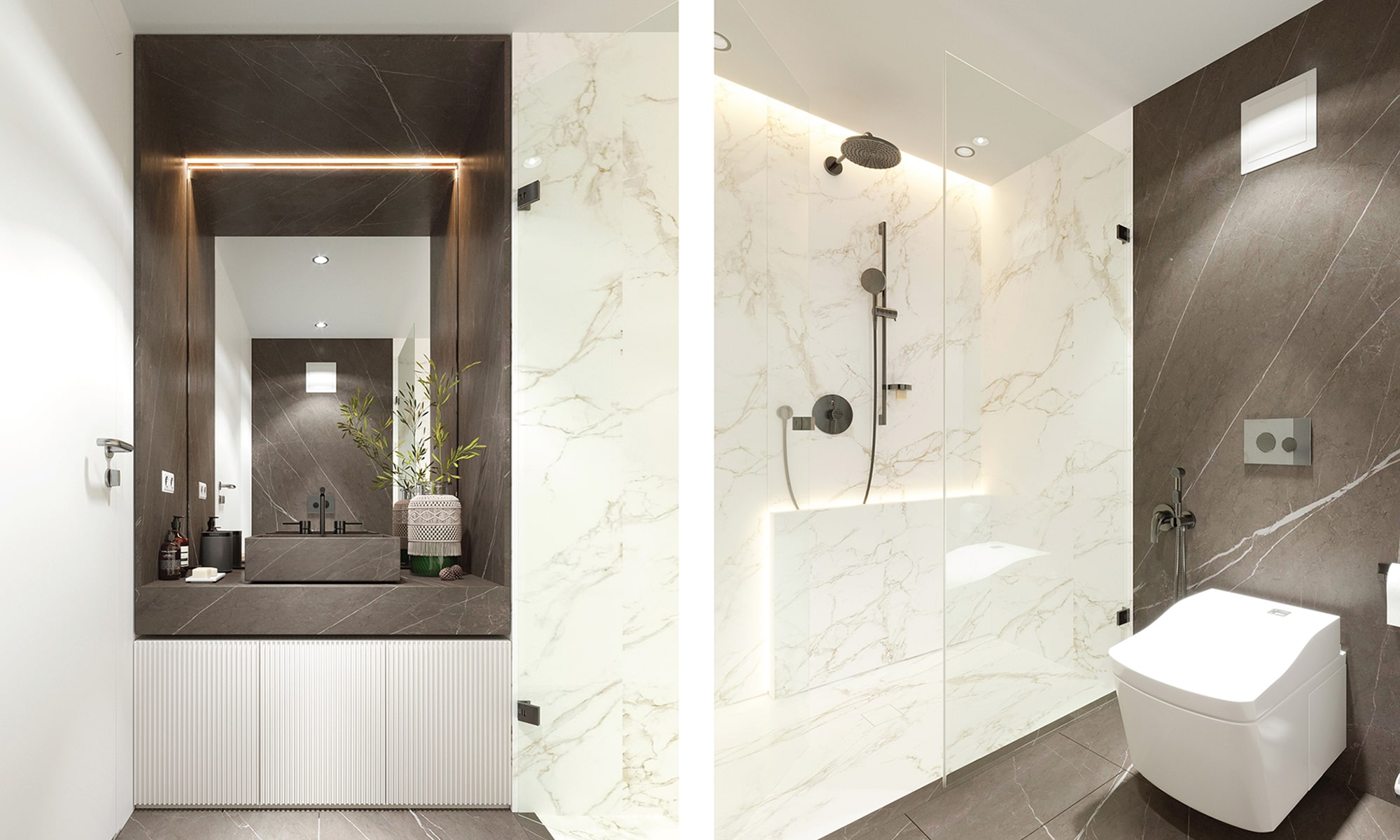 Nội thất phòng tắm bắt mắt và cao cấp tại The Esme Dĩ An