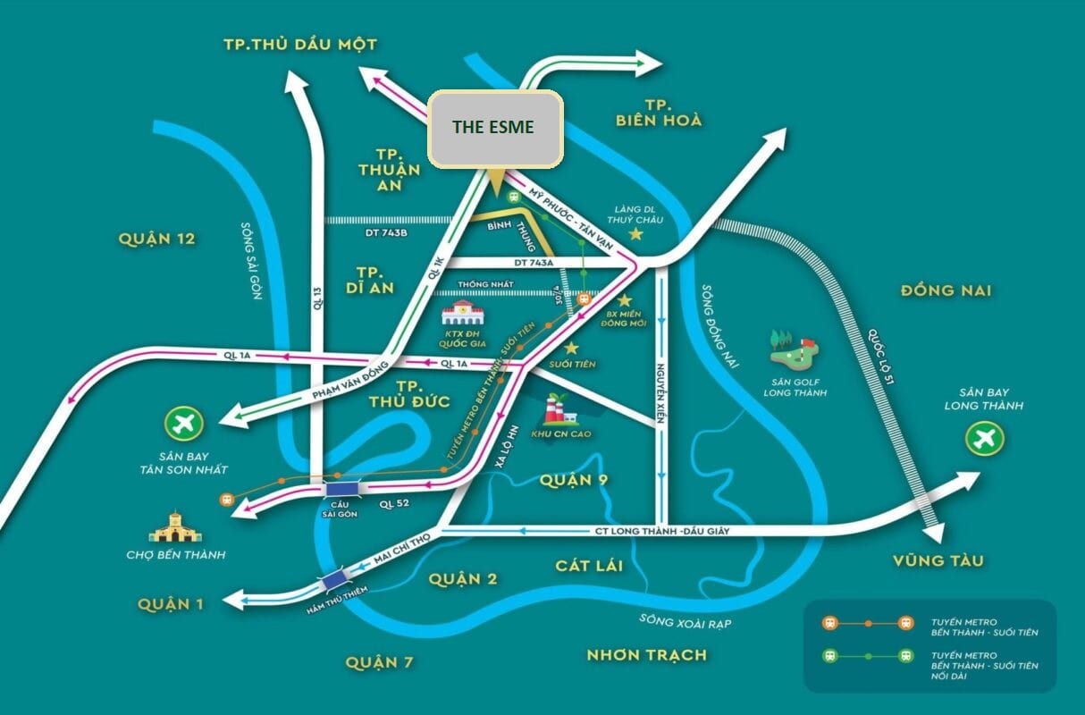Liên kết vùng dự án The Esme Dĩ An