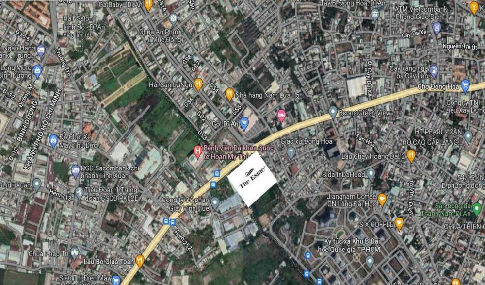 Vị trí dự án căn hộ The Esme Dĩ An