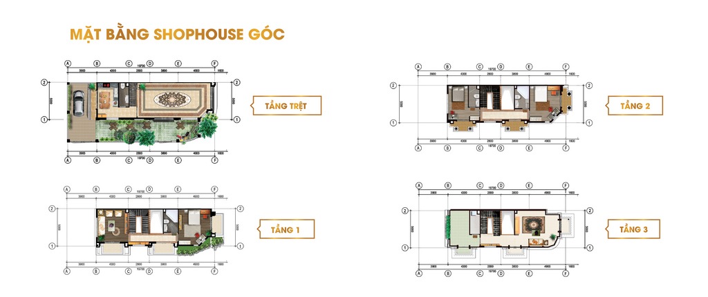 Mặt bằng shophouse căn góc