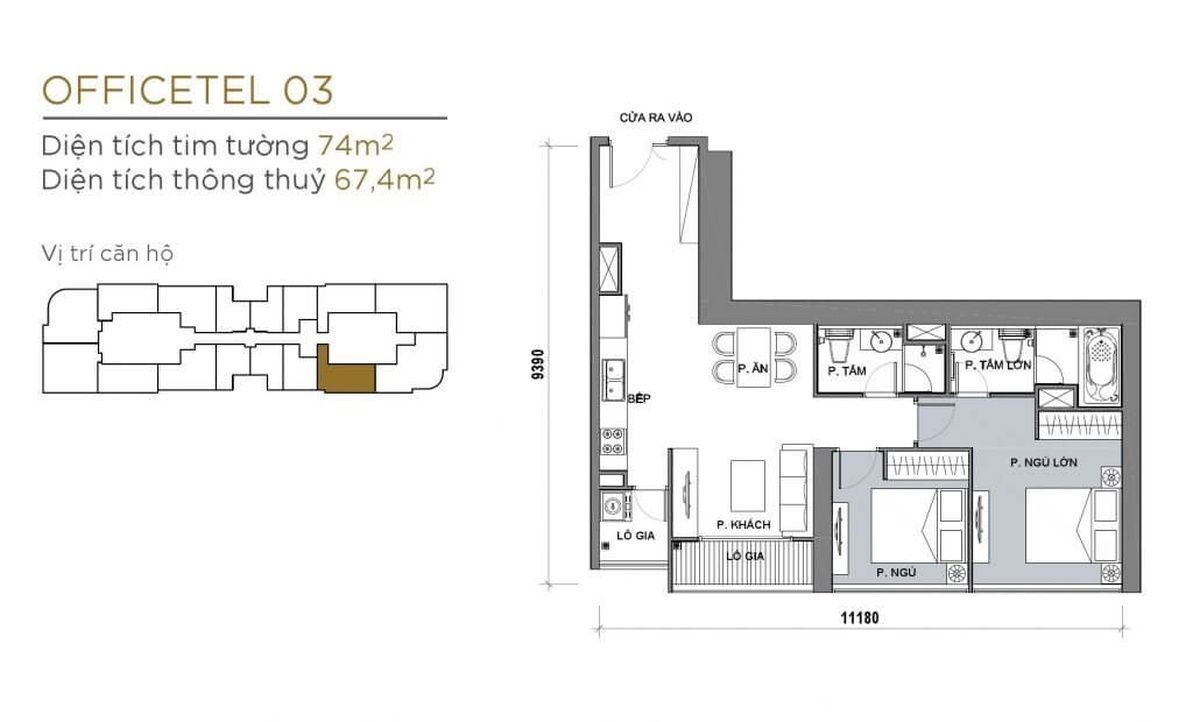 Thiết kế căn hộ 2 phòng ngủ Vinhomes Golden River