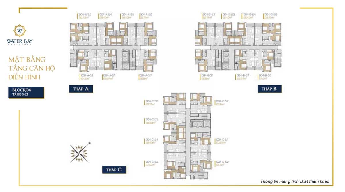 Mặt bằng tầng dự án căn hộ Water Bay