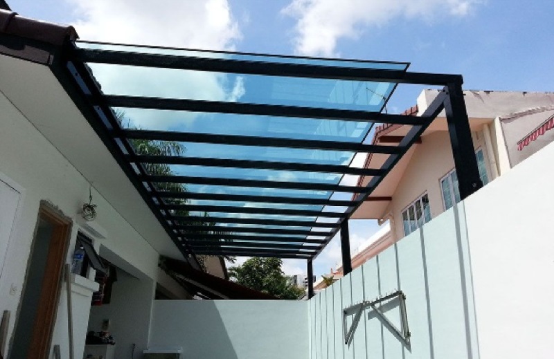 Mẫu mái lợp bằng tấm nhựa trong suốt