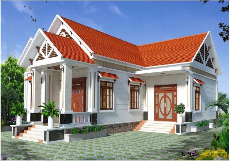 Thiết kế mẫu nhà cấp 4 mái thái 3 phòng ngủ chữ L hiện đại