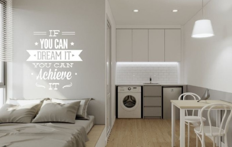 Mẫu thiết kế phòng trọ 30m2 không gác cho một người ở 