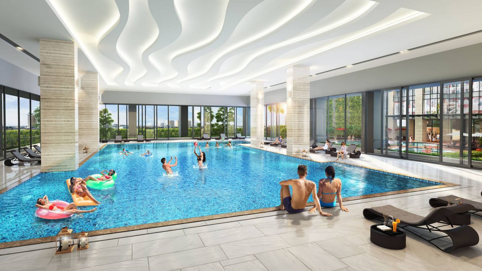 Bể bơi hiện đại tại Rivera Park Nghĩa Đô