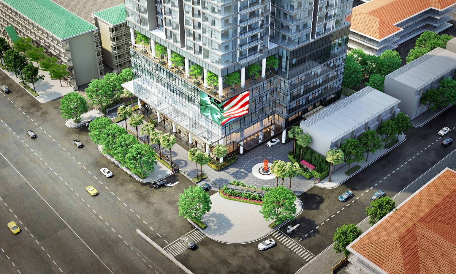 Bối cảnh không gian xanh The Nine