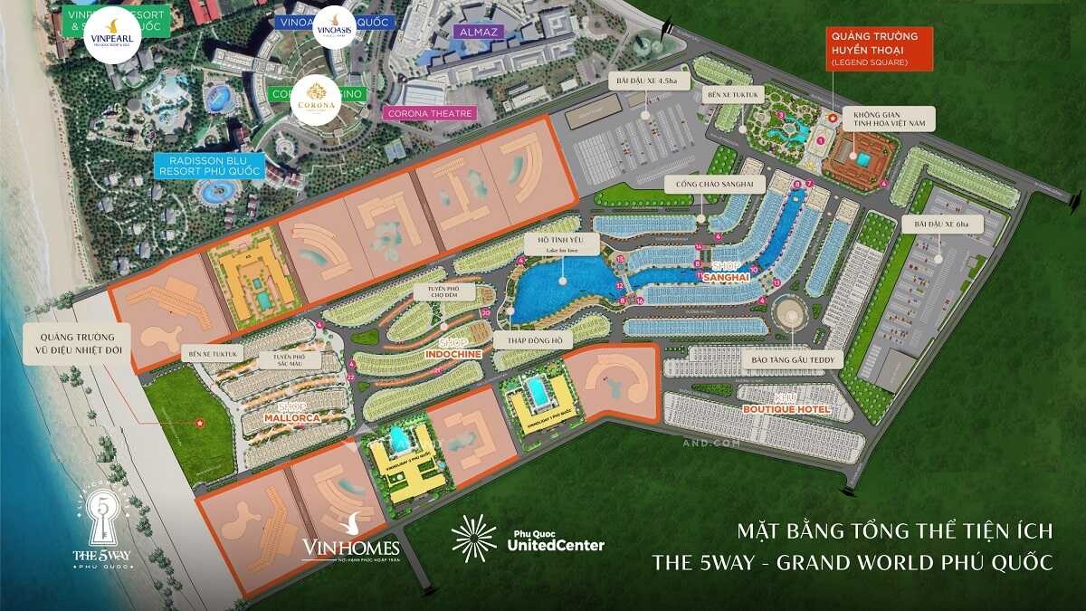 Mặt bằng tổng thể dự án The 5Way Phú Quốc