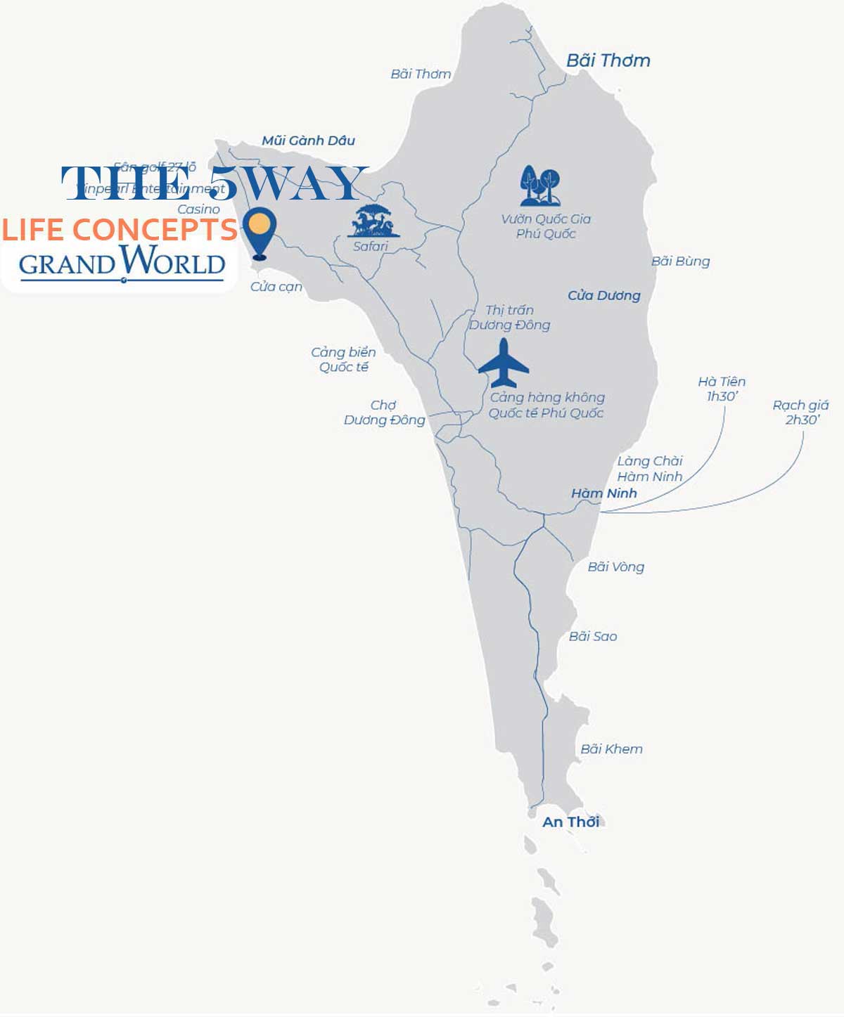 Vị trí xây dựng dự án The 5Way Phú Quốc