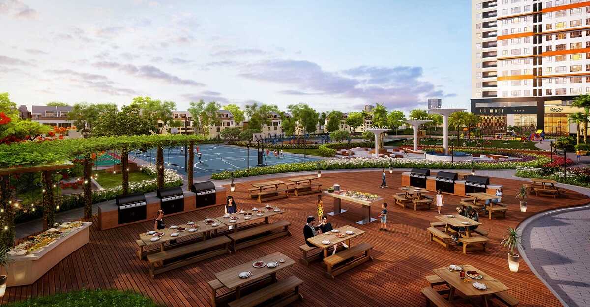 Khu BBQ ngoài trời thoáng mát