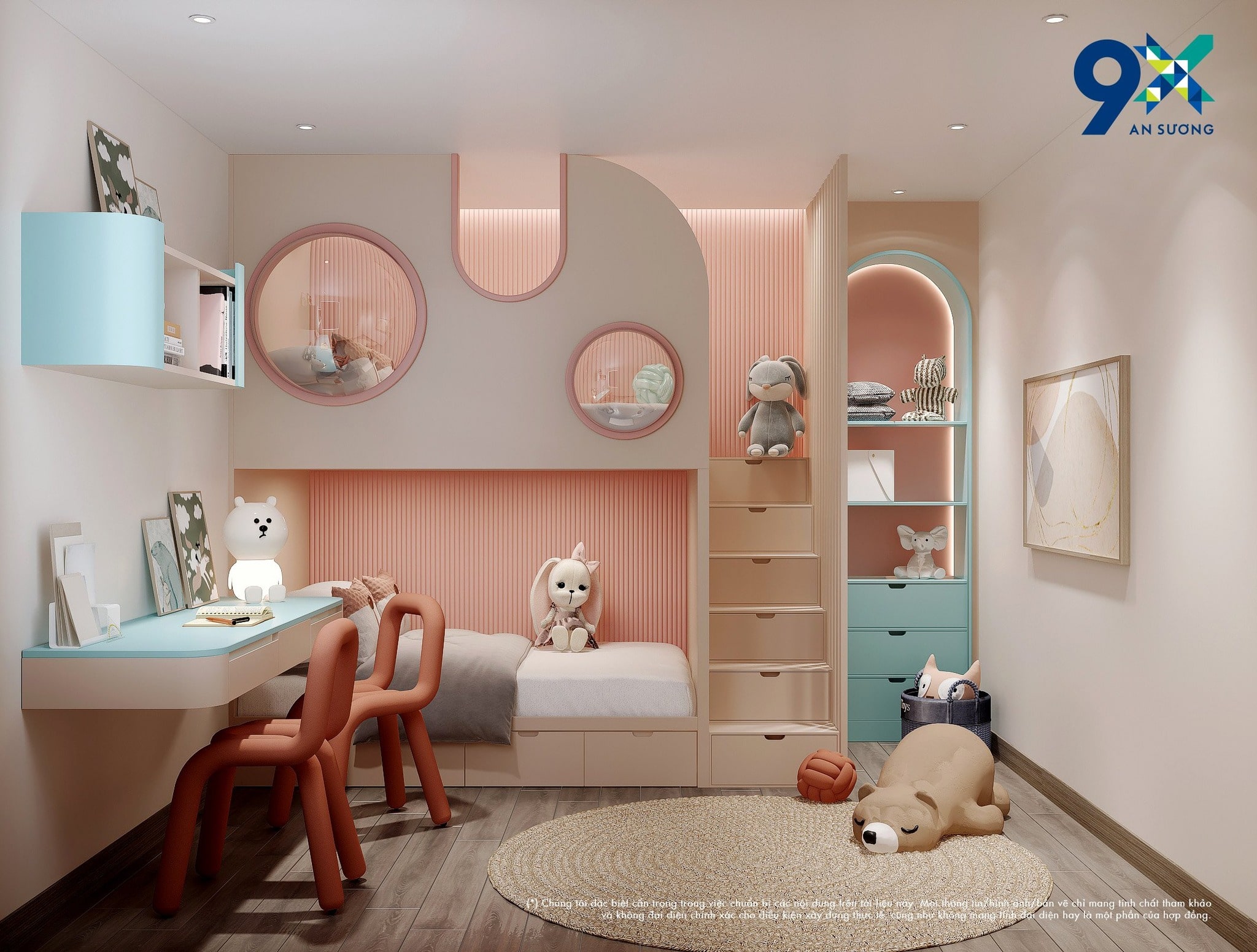 Phòng ngủ dành cho trẻ nhỏ căn hộ 9X An Sương