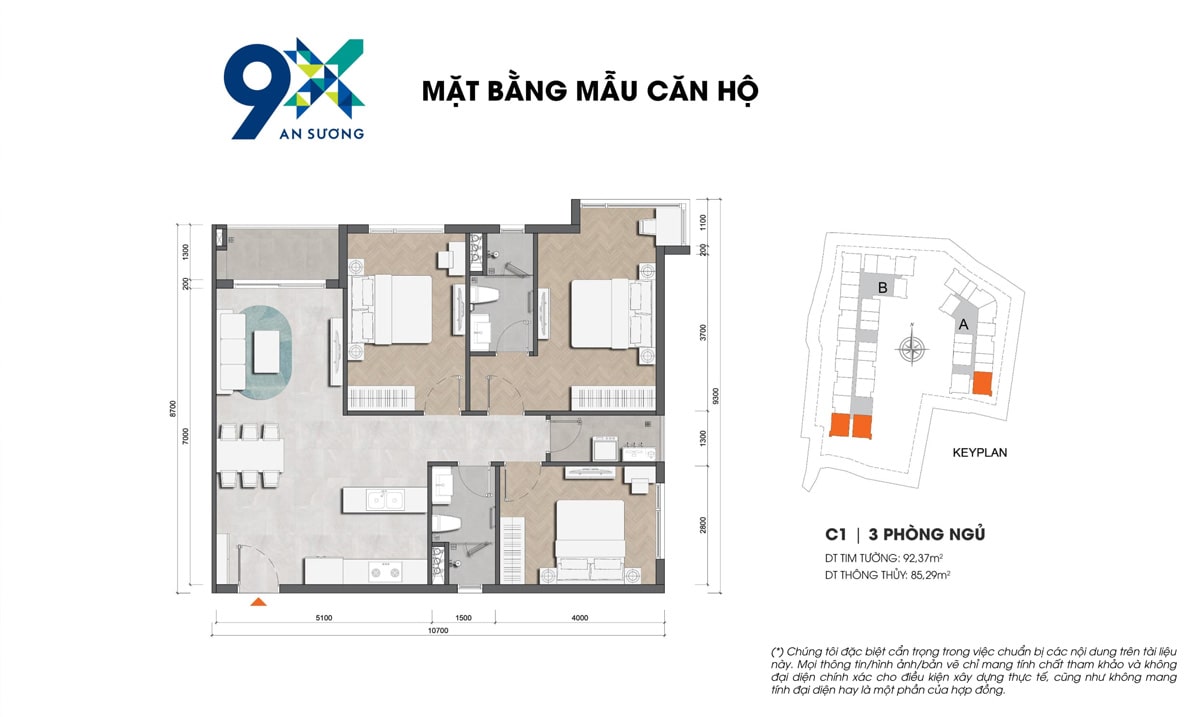 Căn hộ 3PN 9X An Sương