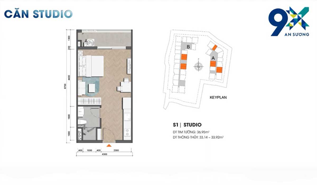 Căn Studio 9X An Sương