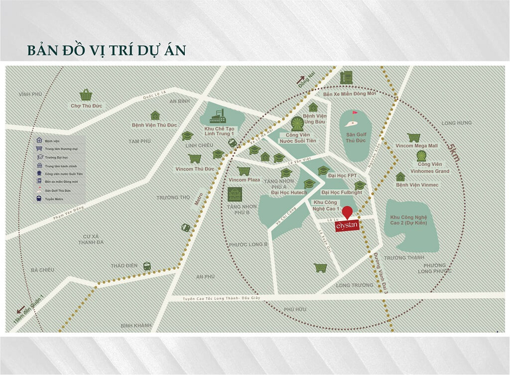 Vị trí dự án ELYSIAN Lò Lu