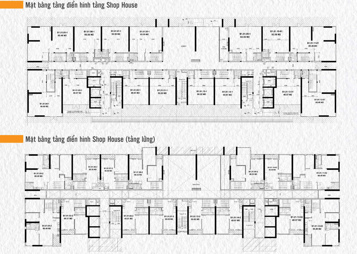 Mặt bằng thiết kế shophouse dự án The Western Capital