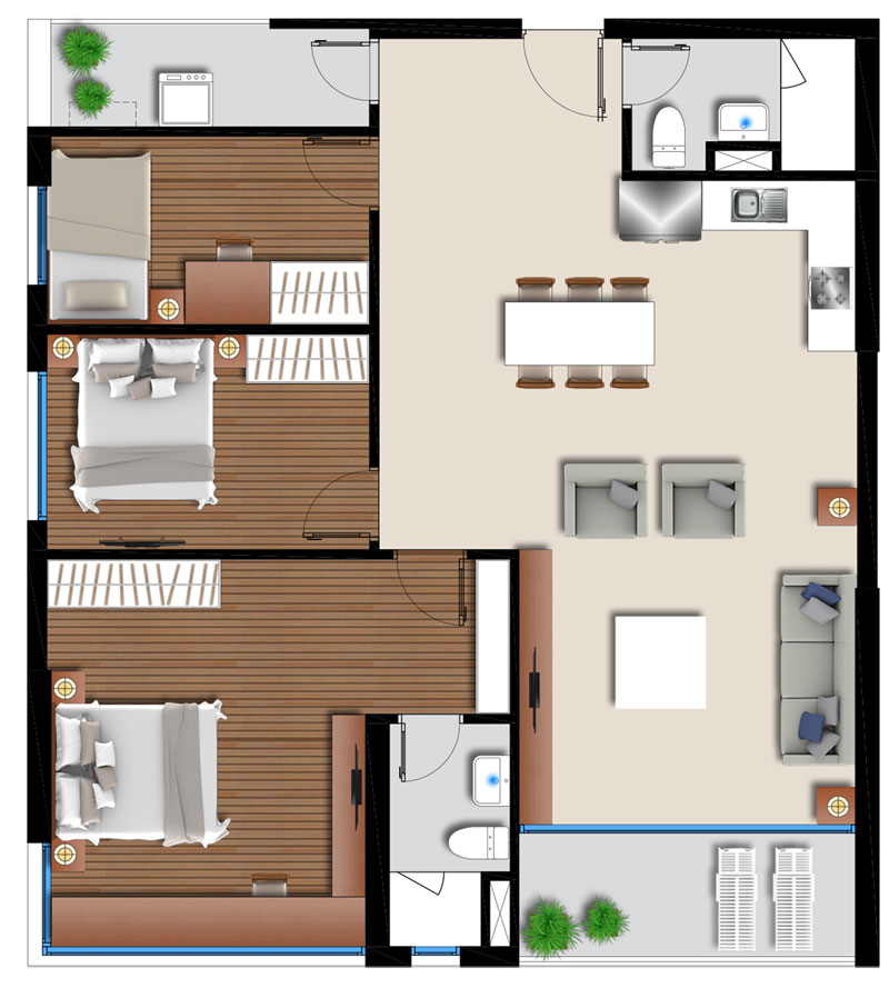 Thiết kế các loại hình căn hộ dự án An Gia Skyline