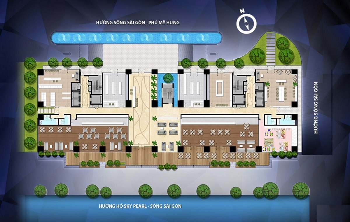 Mặt bằng tầng trệt dự án An Gia Skyline