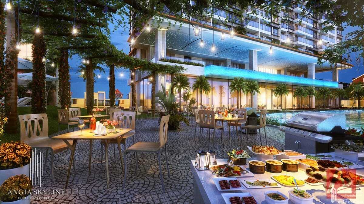 Khu tổ chức tiệc nướng ngay cạnh hồ nhân tạo