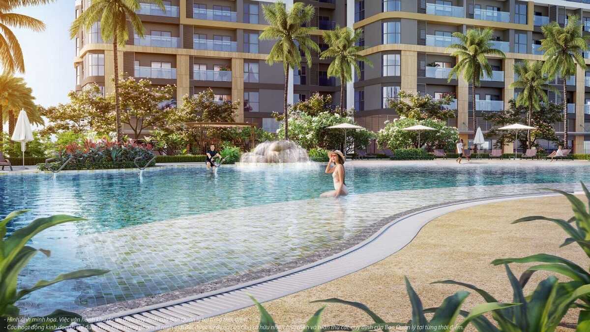 Bể bơi tràn bờ hiện đại