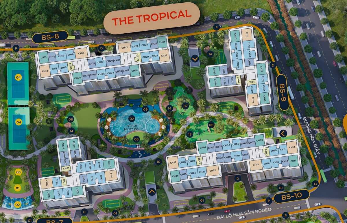 Mặt bằng phân khu Tropical