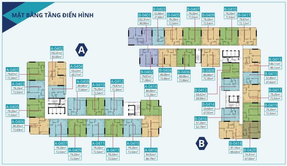 Mặt bằng các tầng dự án C Sky View