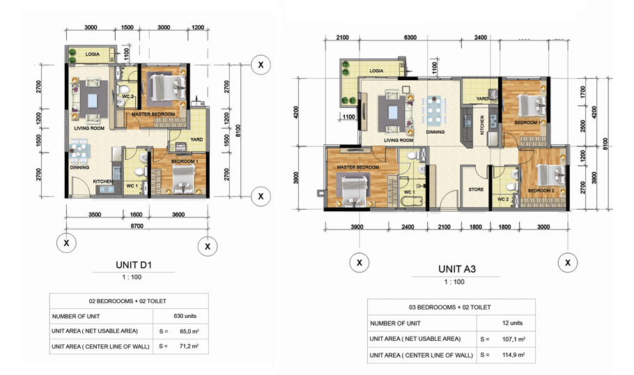 Thiết kế căn hộ 3 phòng ngủ dự án Celadon City