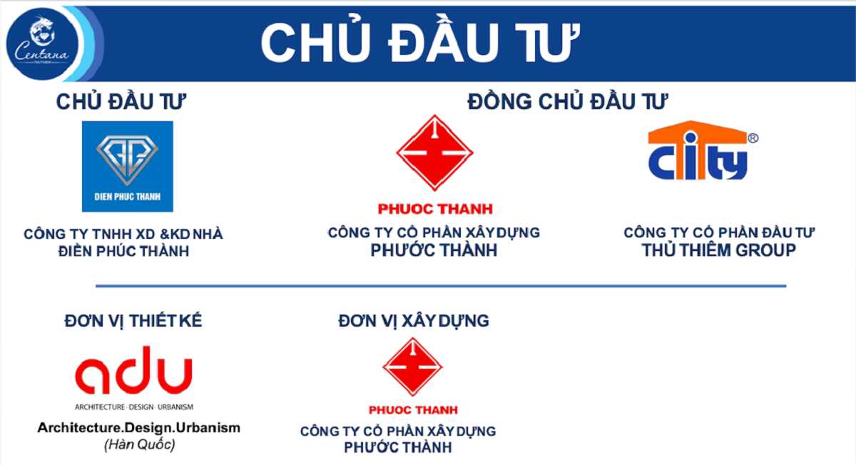 Các chủ đầu tư của dự án Centana Thủ Thiêm
