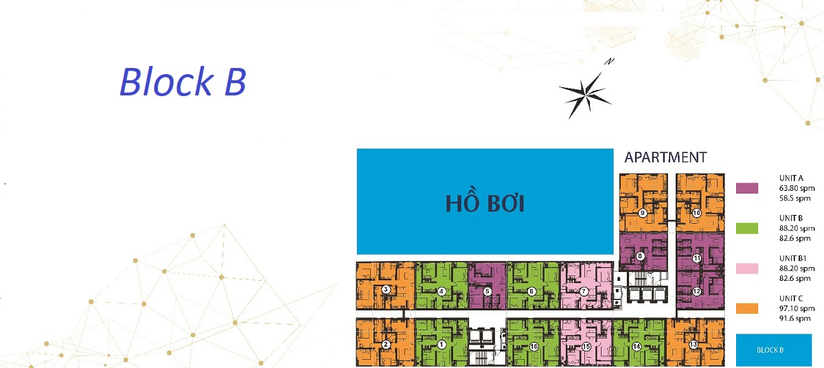 Mặt bằng chi tiết Block B