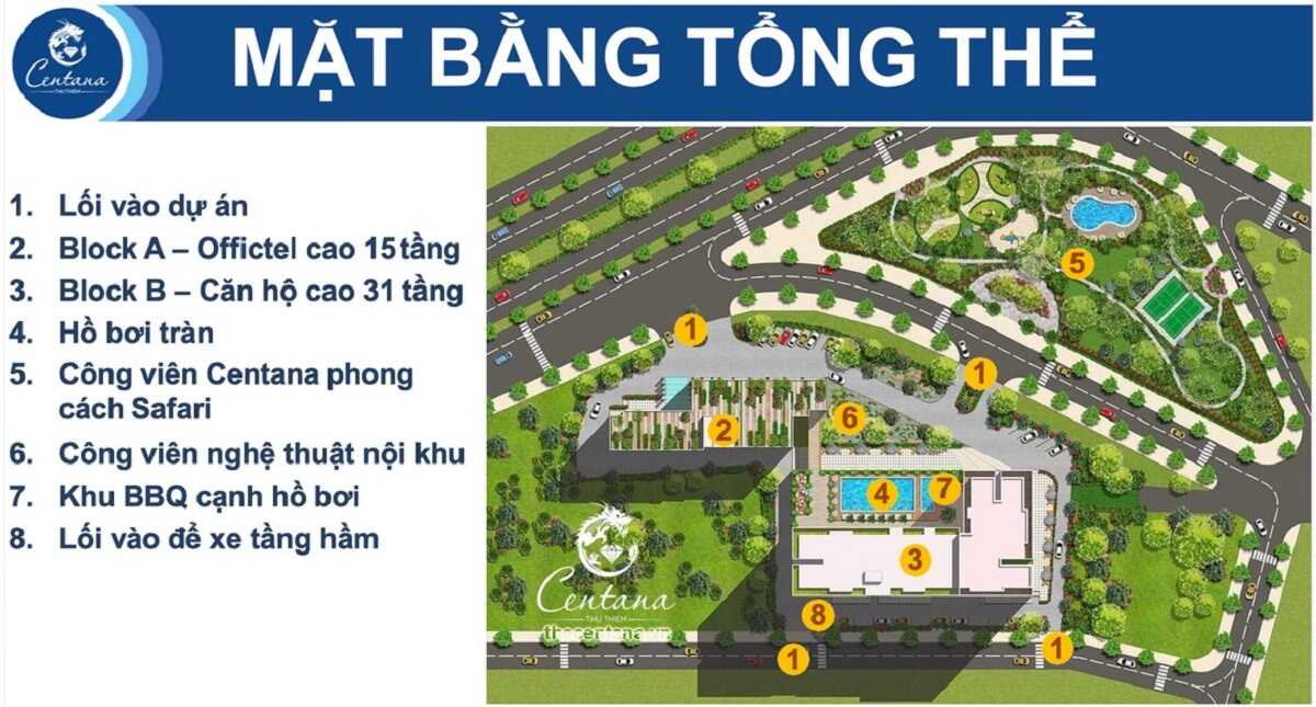 Mặt bằng tổng thể dự án Centana Thủ Thiêm