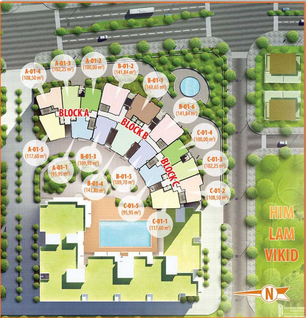 Mặt bằng tổng thể dự án chung cư Him Lam