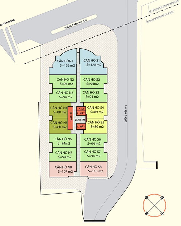 Mặt bằng tổng thể dự án chung cư Phúc Yên